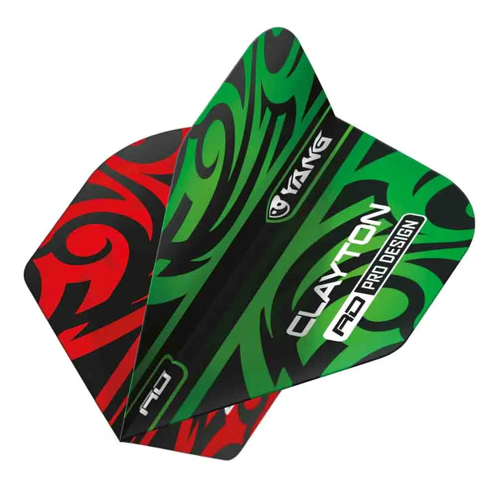 Plumas Flights Red Dragon Jonny Clayton Yin Yang Rojo Verde 1 sets 3 plumas