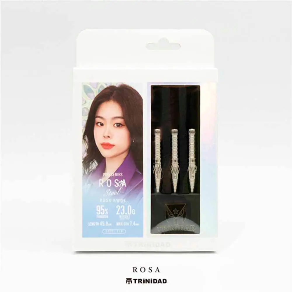 Dardos Trinidad Darts Pro Rosa Kwok Steel 23.0gr 90% vista 3