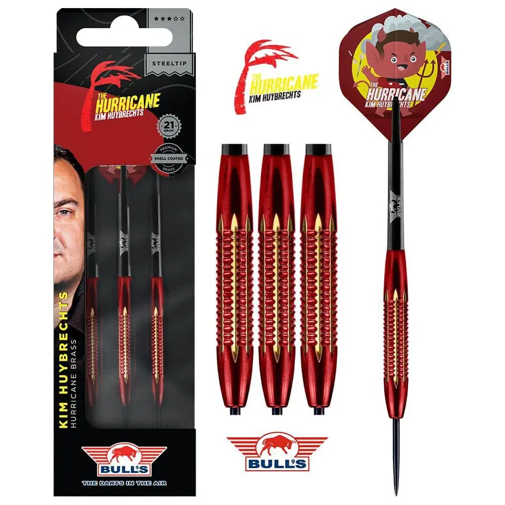 Dardos Bulls Darts Kim Huybrechts Hurricane Shell Latón revestido 21gr23921 vista 3