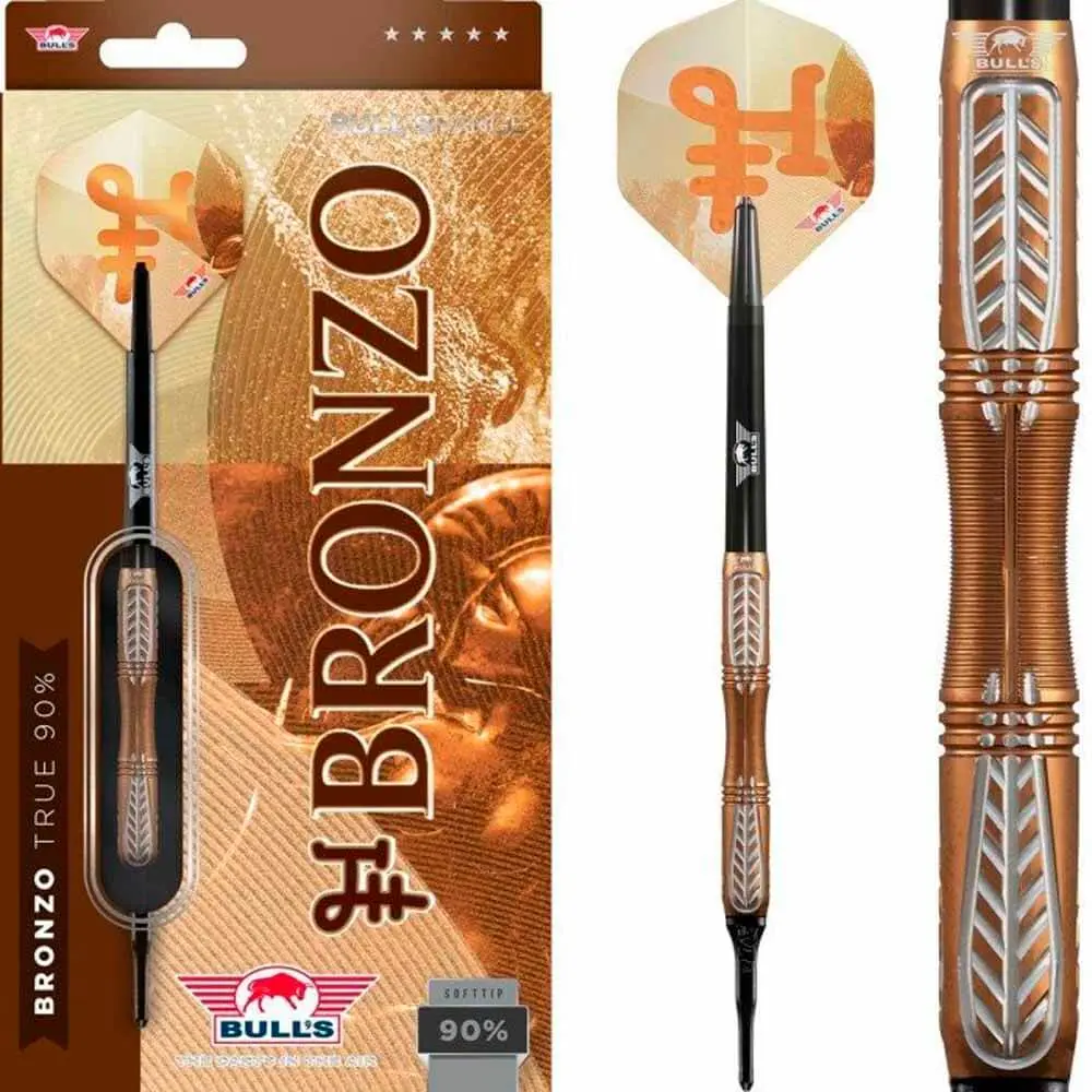 Dardos Bulls Darts Bronzo True P.Plastico 90% Tungsteno 19g Profesionales vista 2