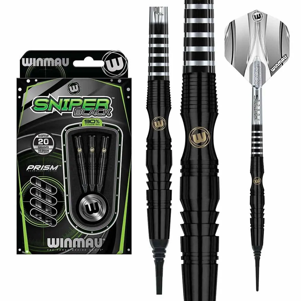 Dardos Winmau Sniper Black 20 90% Tungsteno 20g Profesionales vista 4