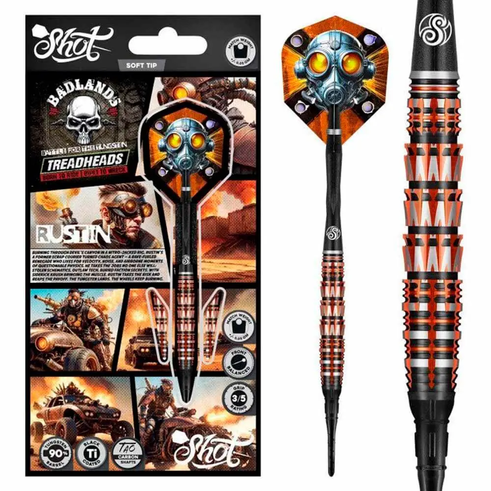 Dardos Shot Badlands Rustin P.Plastico SH- 90% Tungsteno 20g Profesionales vista 5