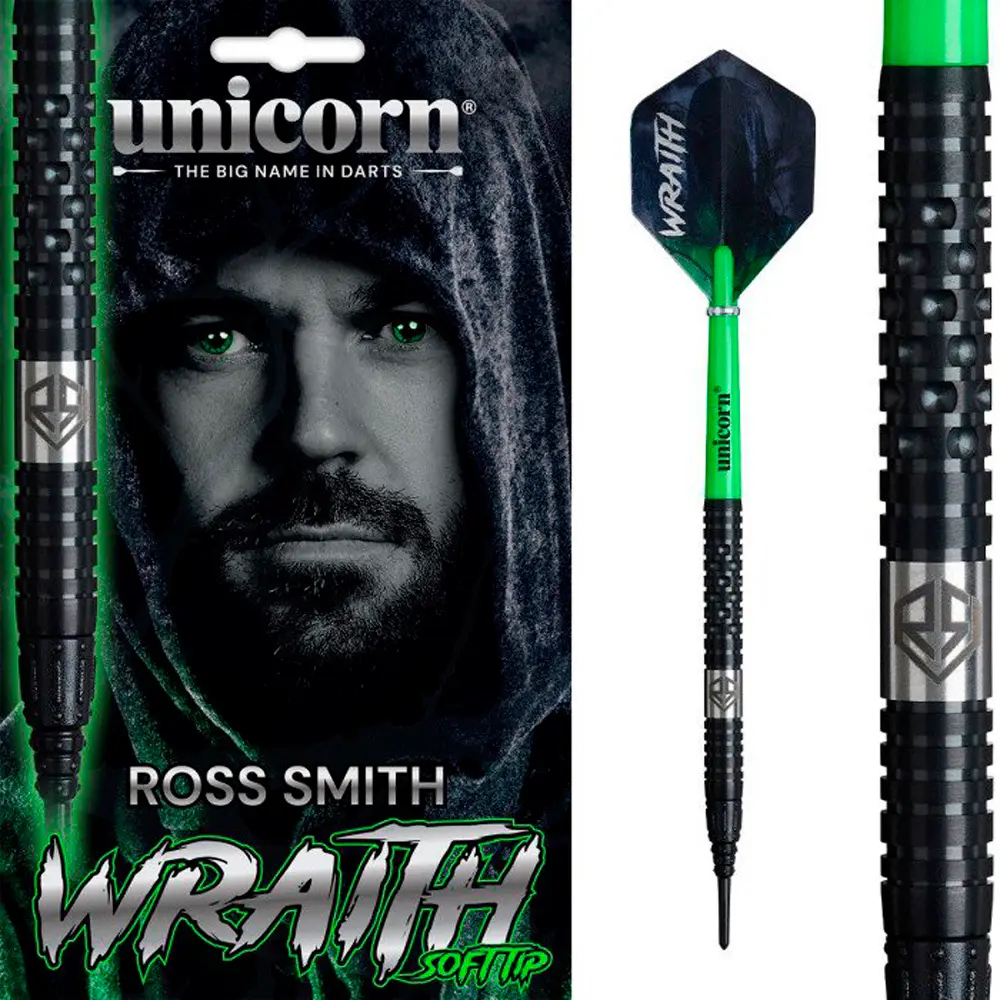 Dardos Unicorn Darts Wraith Ross Smith P.Plástico 90% Tungsteno 20g Profesionales vista 6