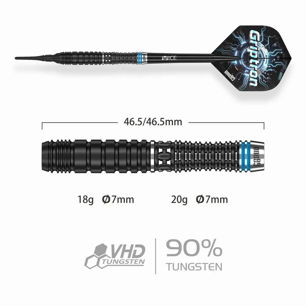 Dardos Oneriptron GT2 Softip 90% Tungsteno 20g Profesionales vista 2