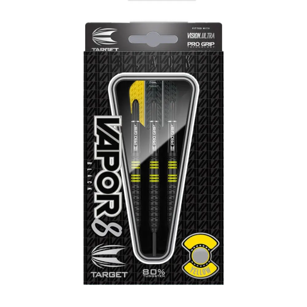 Dardos Target Darts Vapor 8 Black Yellow 80% 22g vista 2