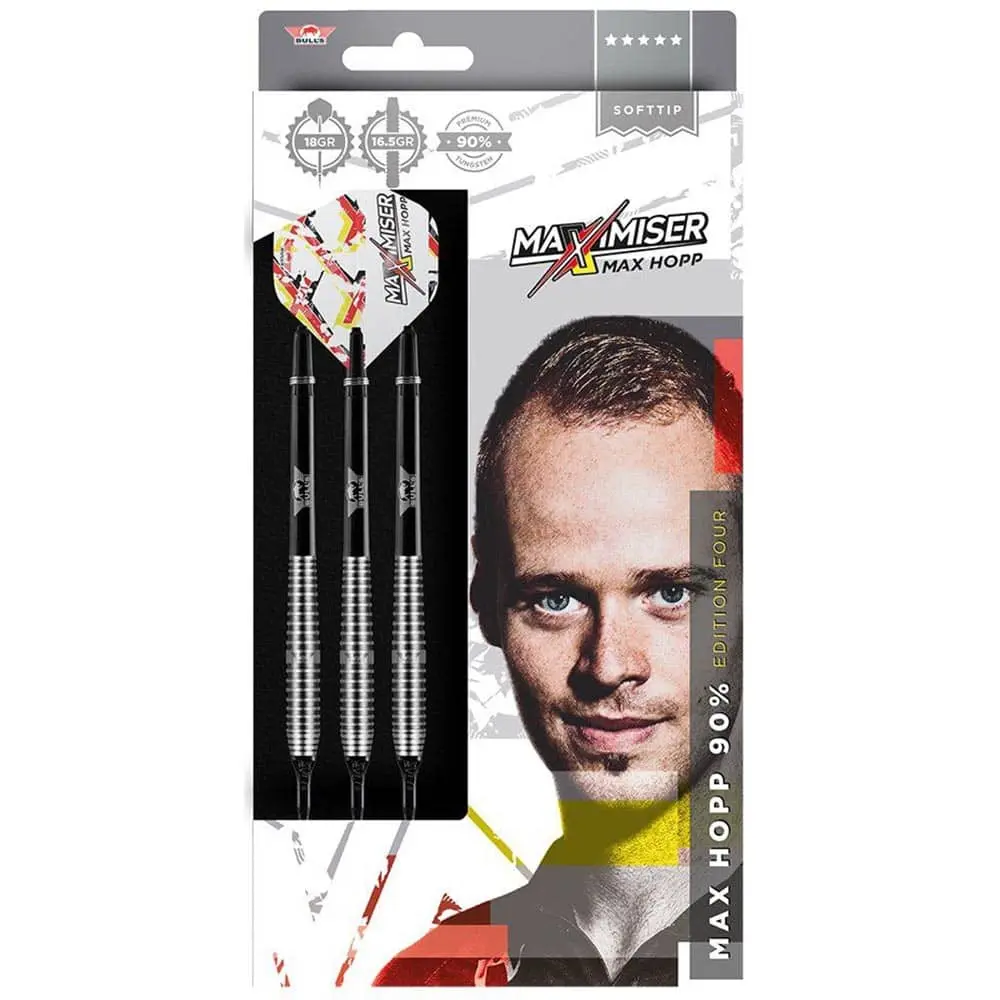 Dardos Bulls Darts Max Hopp Edition 4 90% Tungsteno 18g Profesionales vista 4