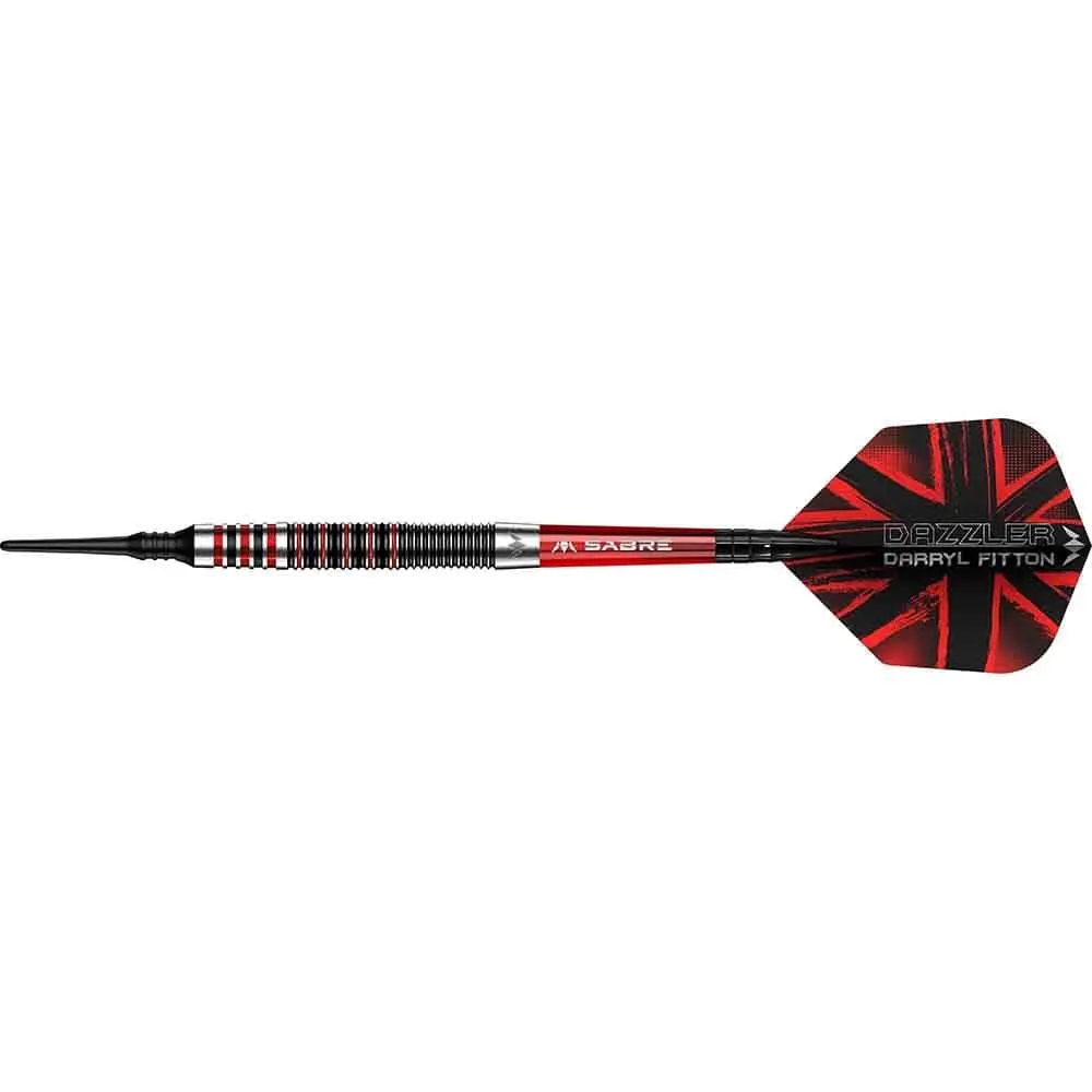 Dardos Mission Darryl Fitton The Dazzler Rojo Nego Electro 95% Tungsteno 18g Profesionales vista 2