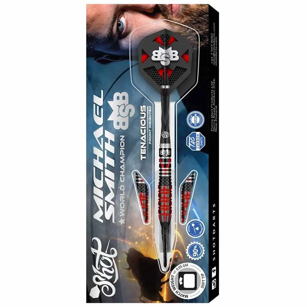 Dardos Shot Michael Smith Tenacious SH-M 90% Tungsteno 18g Profesionales vista 3