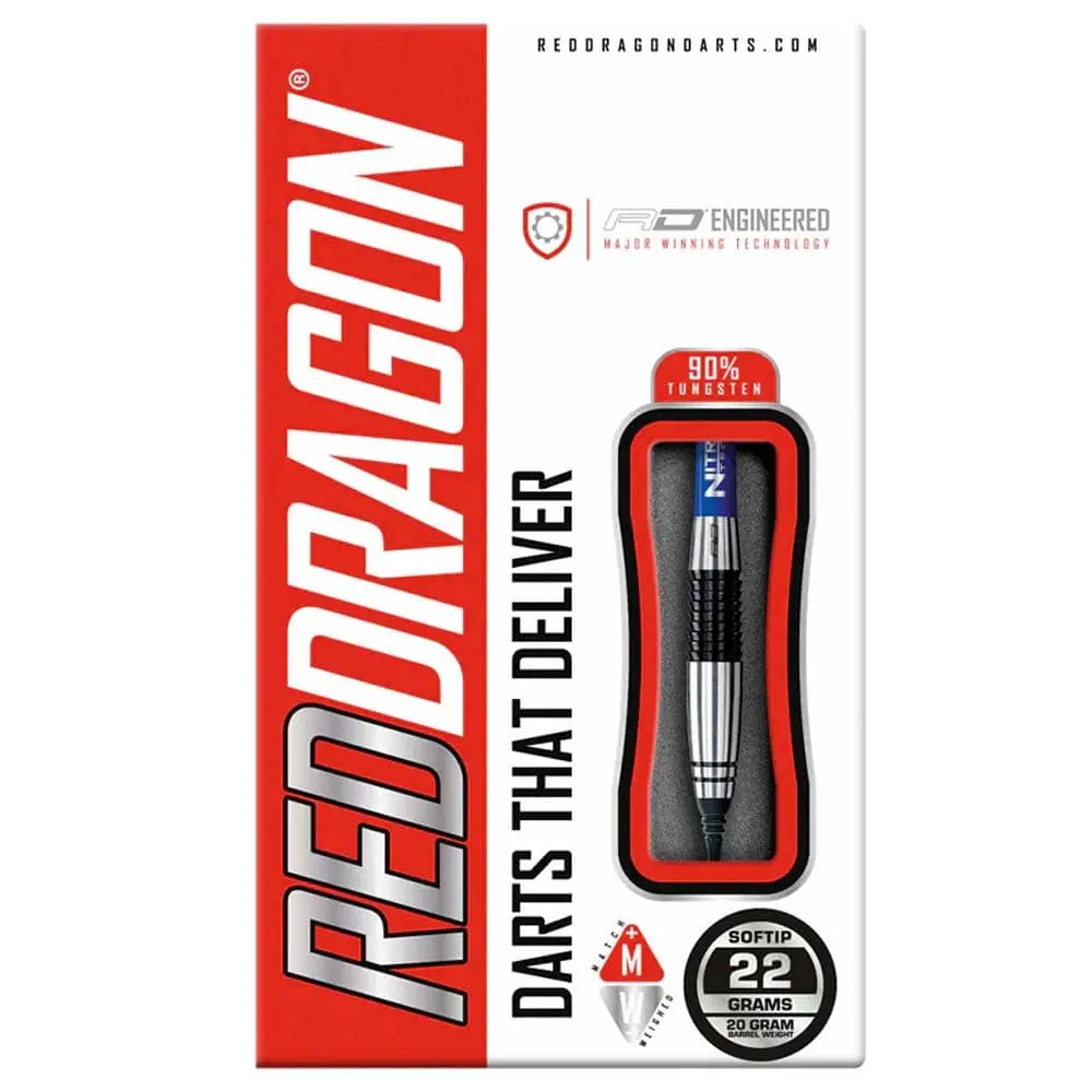 Dardos Red Dragon Cyclone Punta de Plástico 90% Tungsteno 22g Profesionales vista 6