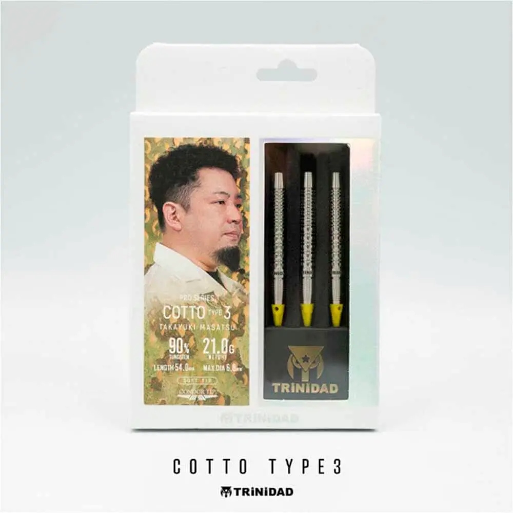 Dardos Trinidad Darts Pro Cotto Type 3 Masatsu Takayuk 90% Tungsteno 21g Profesionales vista 3
