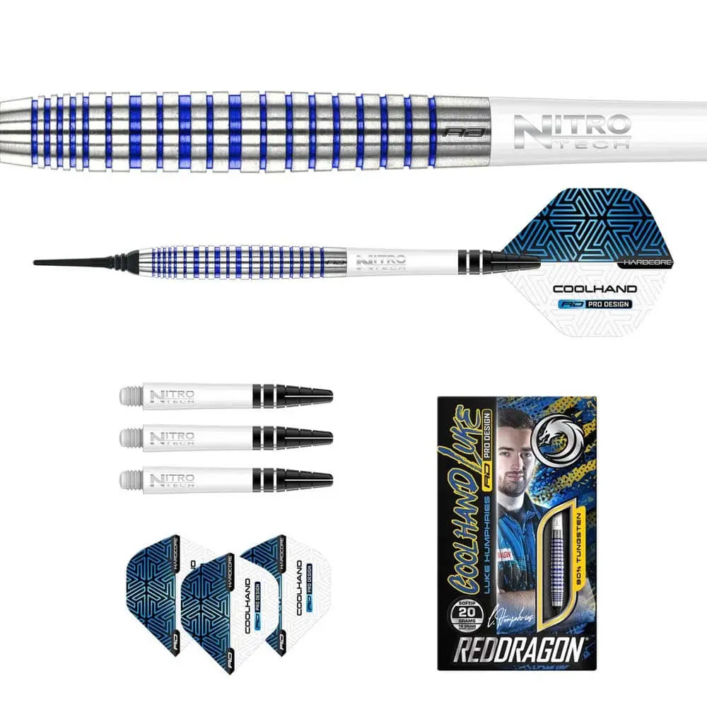 Dardos Red Dragon Luke Humphries TX3 Cool Blue 90% Tungsteno 20g Profesionales vista 5