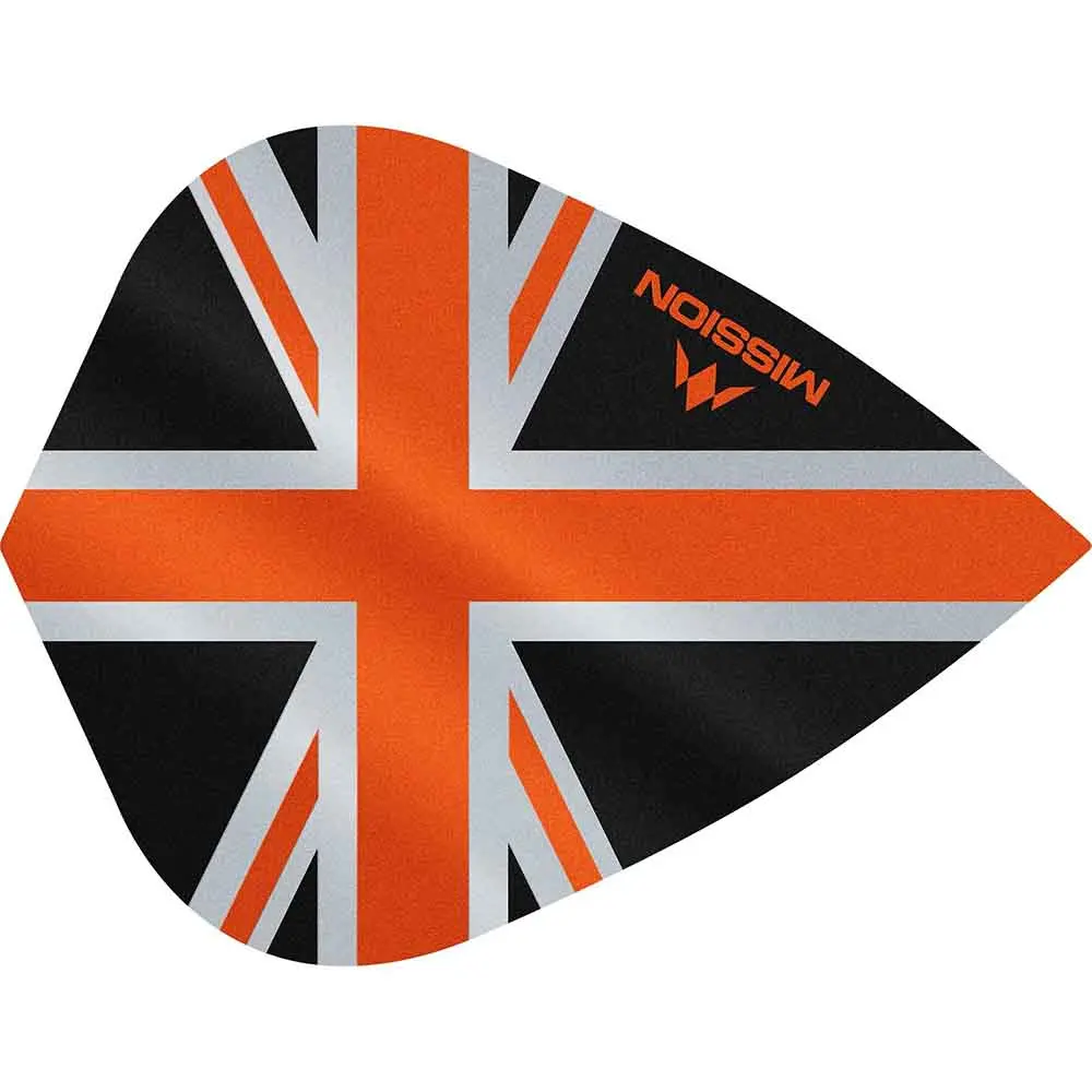 Plumas Mission Darts Kite Alliance Union Jack Negro NaranjaF3092 vista 2