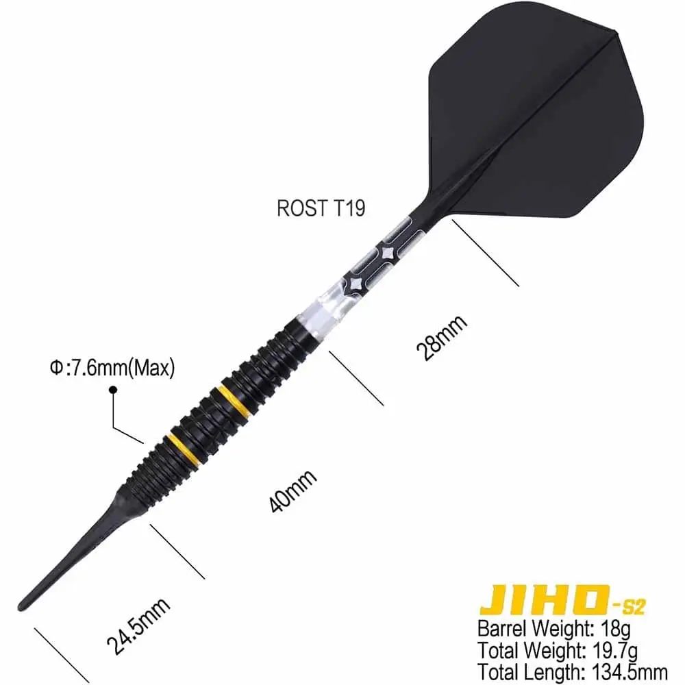 Dardos Cuesoul Jiho S2 Soft tip 19kjhs2 90% Tungsteno 19g Profesionales vista 2