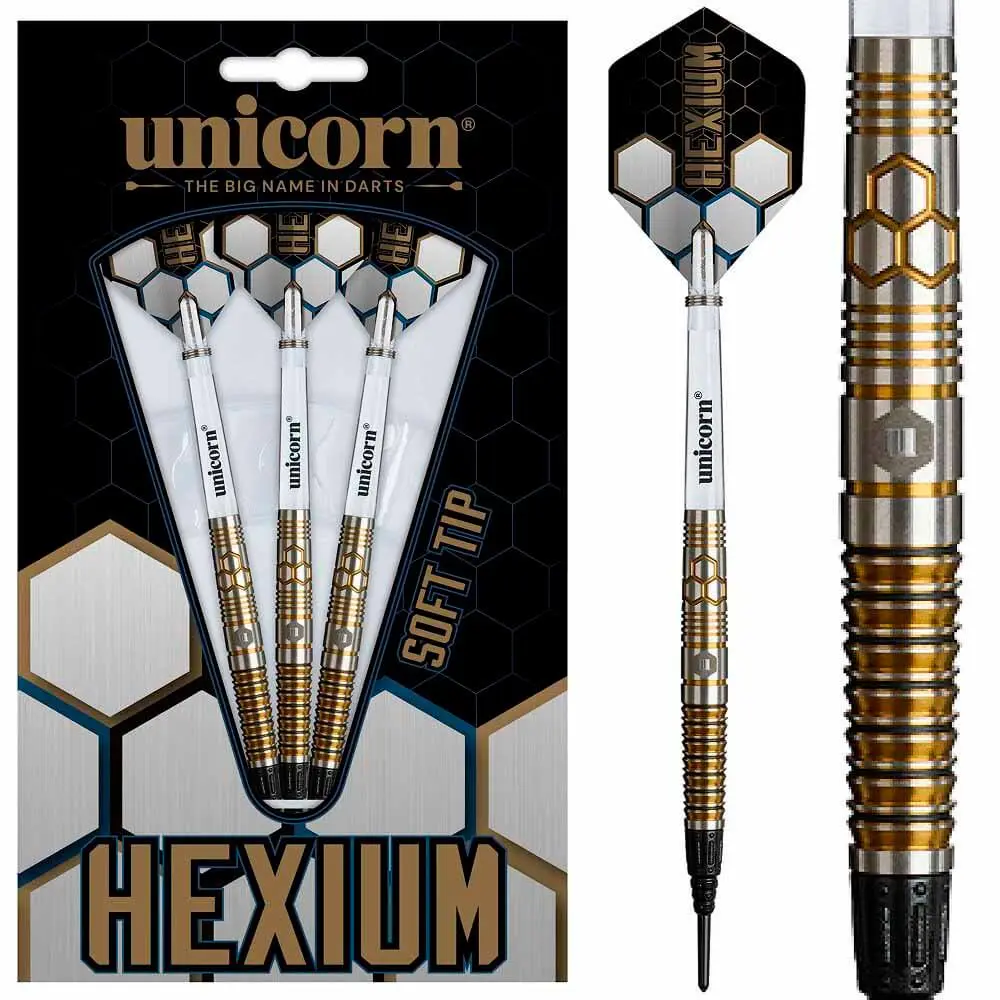 Dardos Unicorn Hexium 3 Black Gold 90% Tungsteno 23g Profesionales vista 6