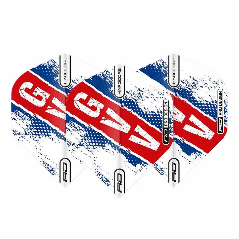 Plumas Flights Red Dragon Gian van Veen Red White and Blue Hardcore Standard vista 2