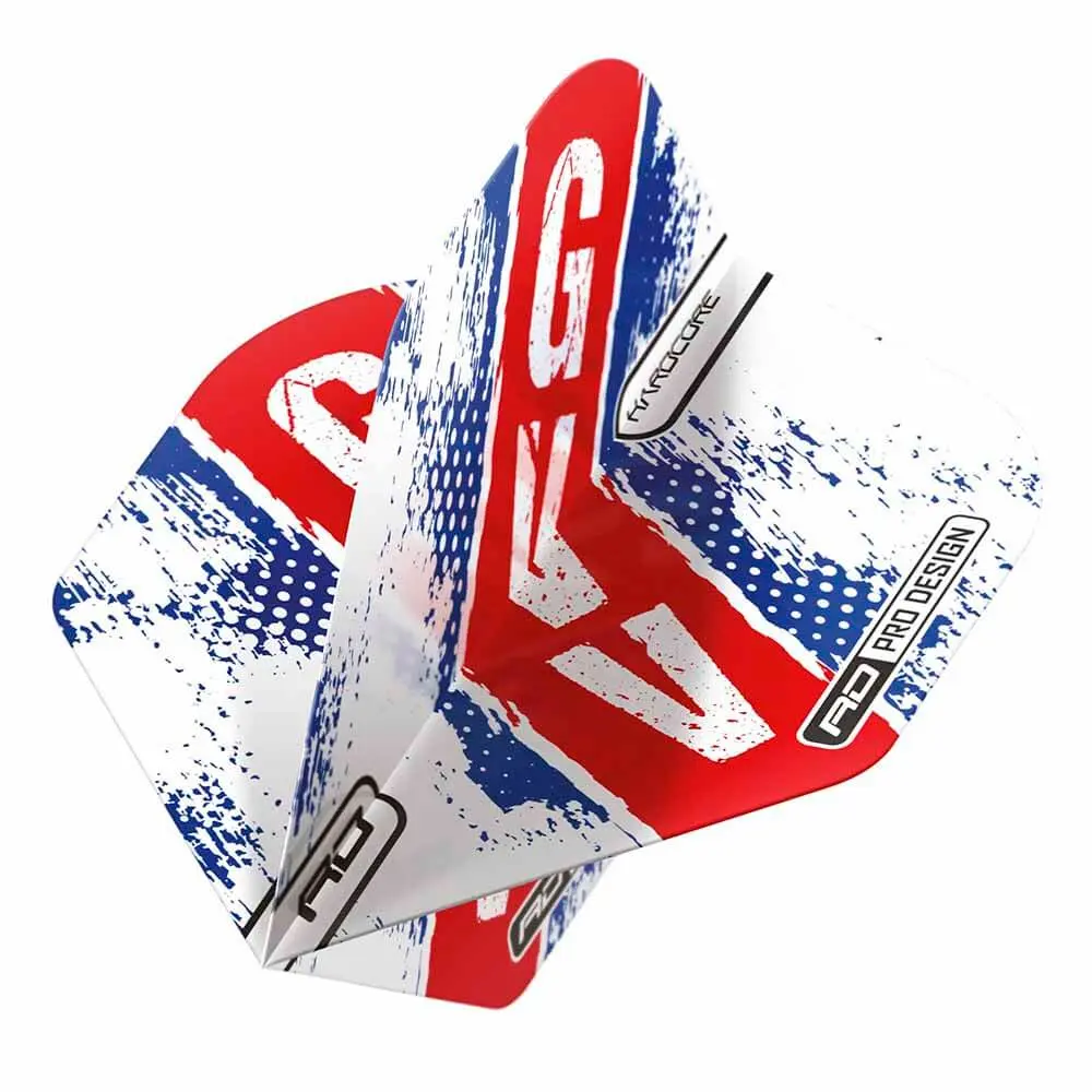 Plumas Flights Red Dragon Gian van Veen Red White and Blue Hardcore Standard vista 3