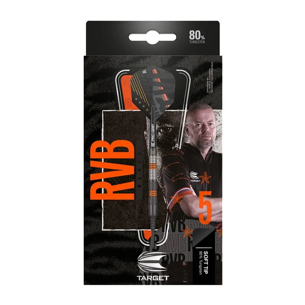 Dardos Target Raymond Van Barneveld RVB Black Edition 80% Tungsteno 18g Alto Rendimiento vista 4
