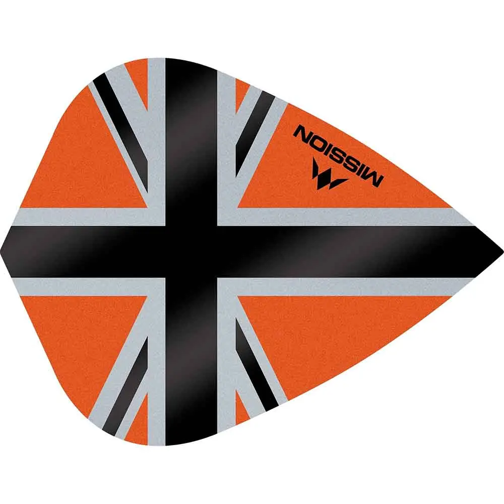 Plumas Mission Darts Kite Alliance-X Union Jack Negro NaranjaF3115 vista 3