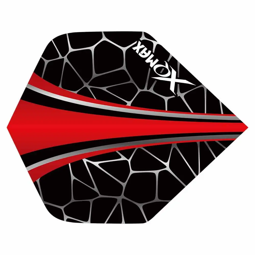 Plumas Flights XQMax Pet Darts Standard Red Crackle vista 2