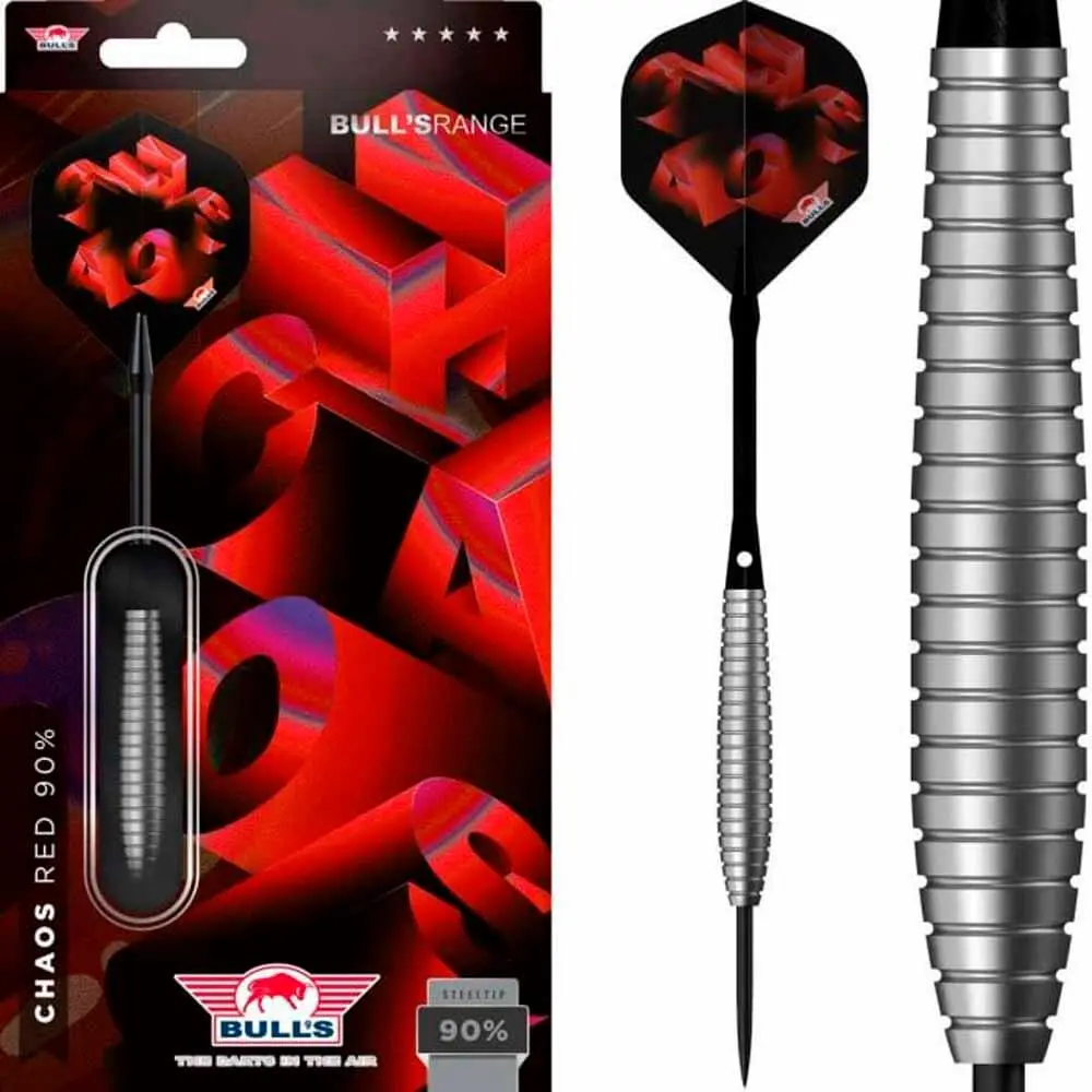 Dardos Bulls Darts Bulls Chaos Red P.Metal 90% 24g vista 5