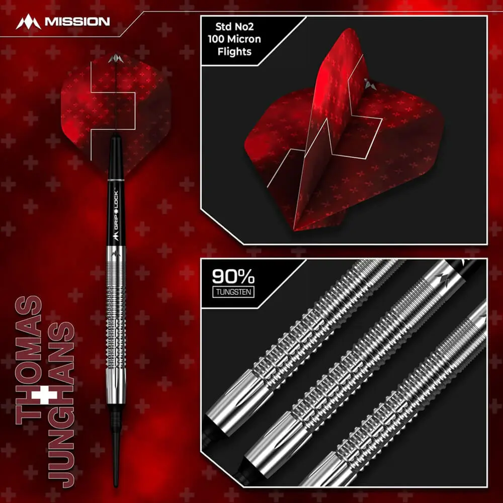 Dardos Mission Thomas Junghans 90% Tungsteno 20g Profesionales vista 4