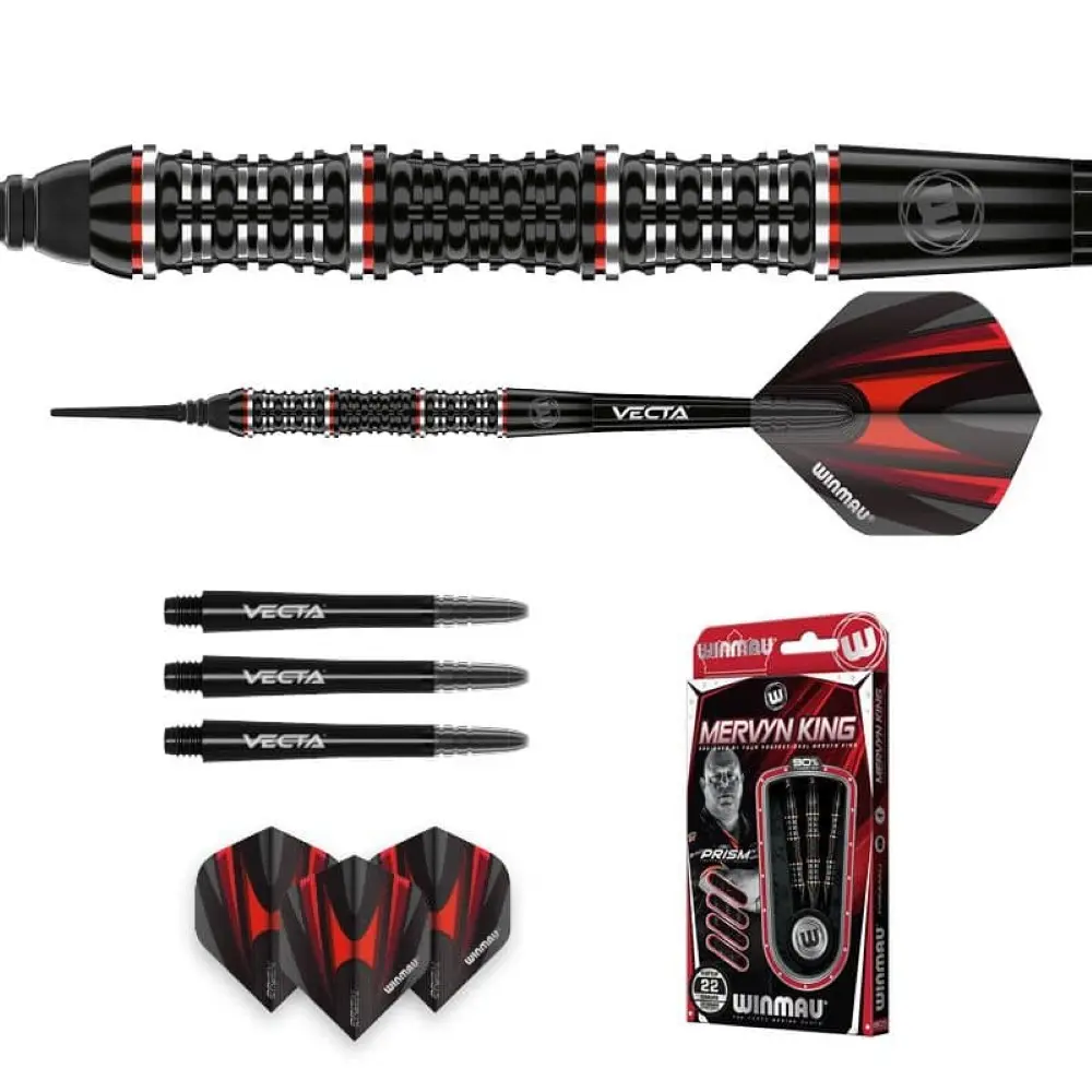 Dardos Winmau Mervyn King 22 90% Tungsteno 20g Profesionales vista 5