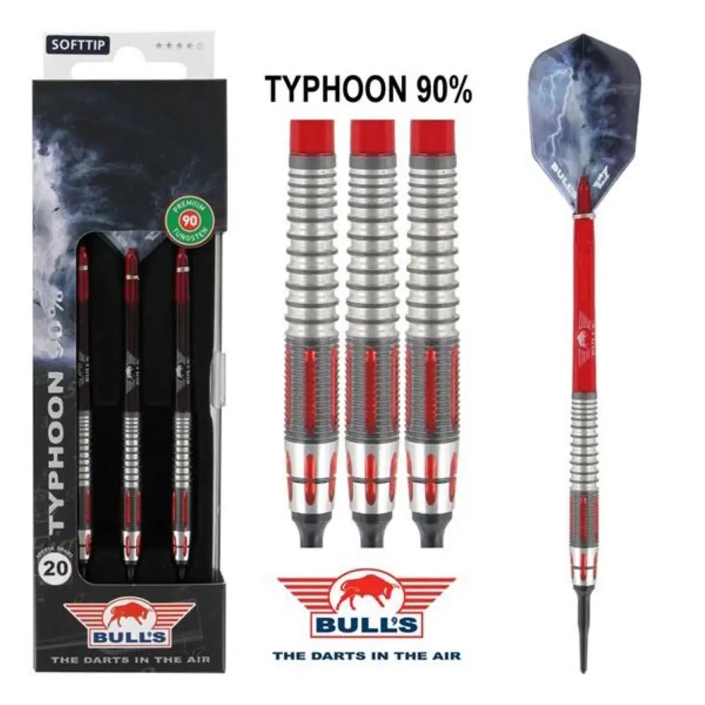 Dardos Bulls Darts Typhoon 90% Tungsteno 20g Profesionales vista 2