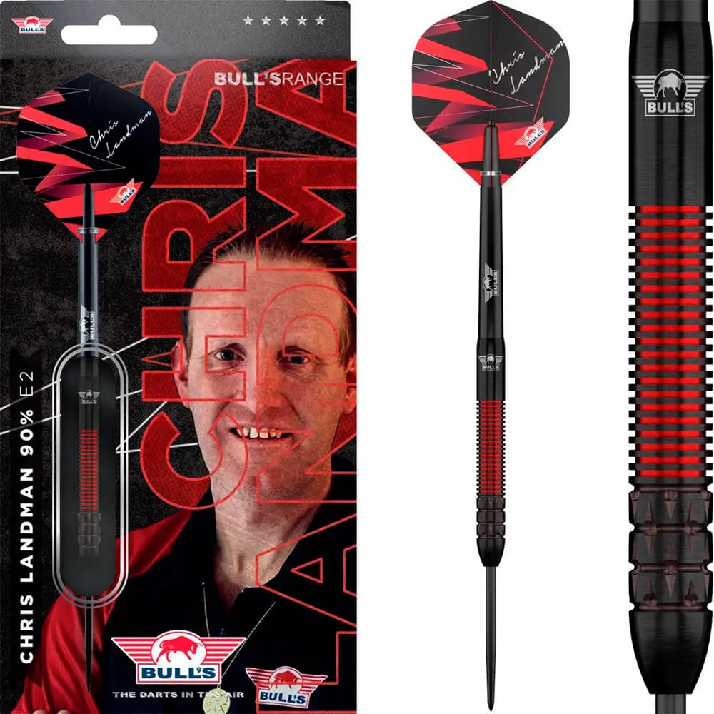 Dardos Bulls Darts Chris Landman E2 Steeltip 90% Tungsteno 21g Profesionales vista 5