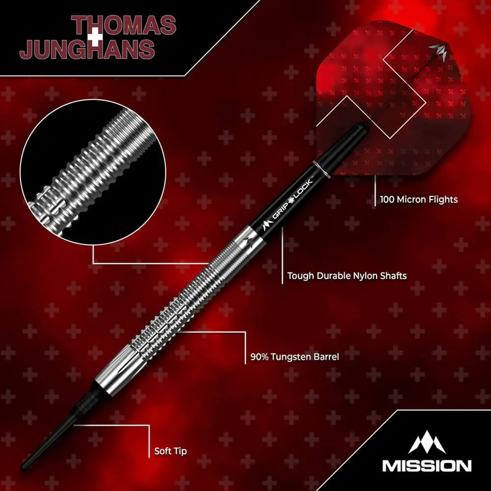 Dardos Mission Thomas Junghans 90% Tungsteno 20g Profesionales vista 2