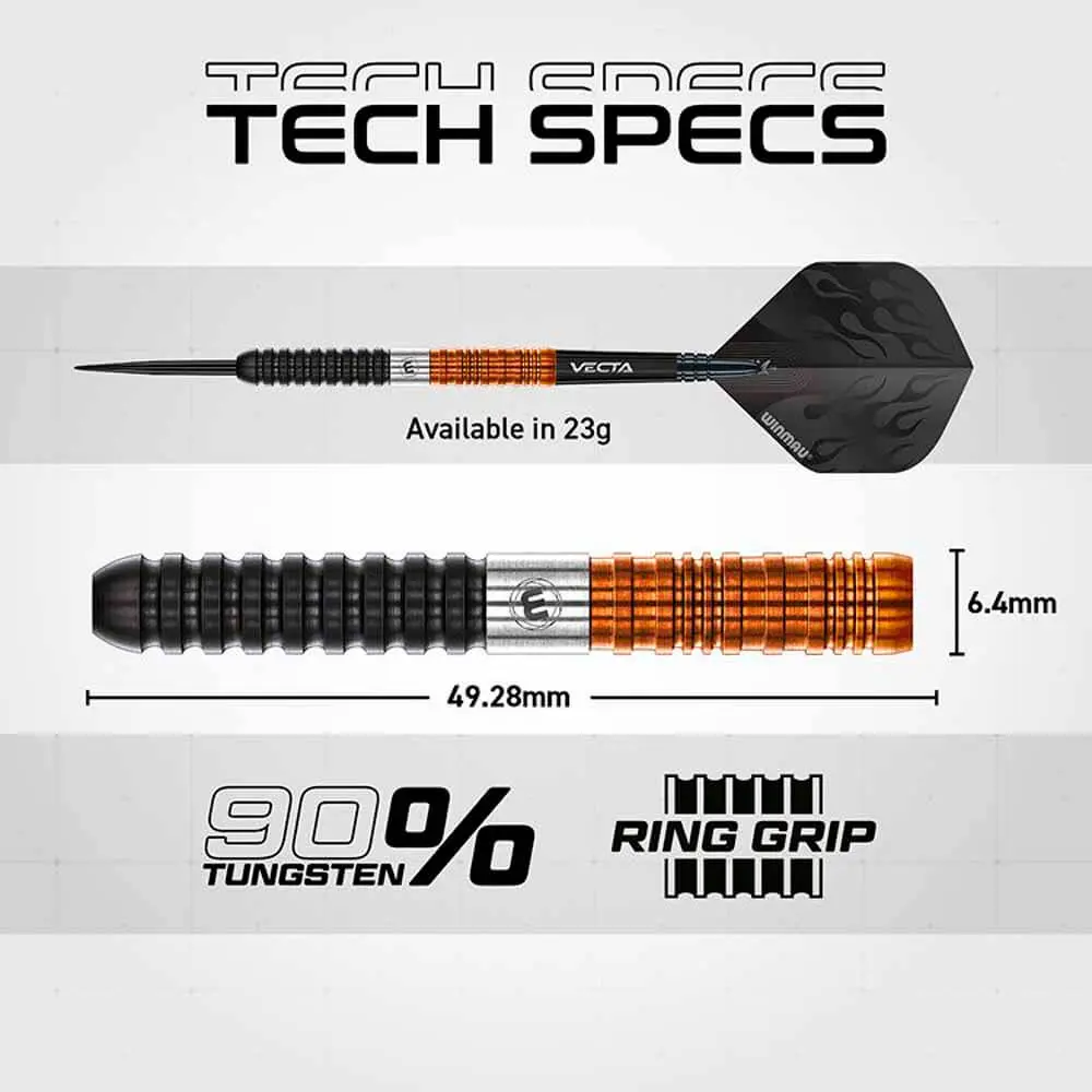 Dardos Winmau Team 360 Ben Townley 90% 23gr1542.23 vista 6
