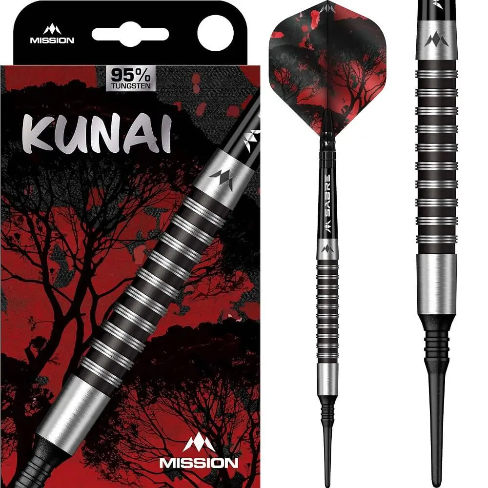 Dardos Mission Kunai P.Plastico 95% Tungsteno 19g Profesionales vista 3