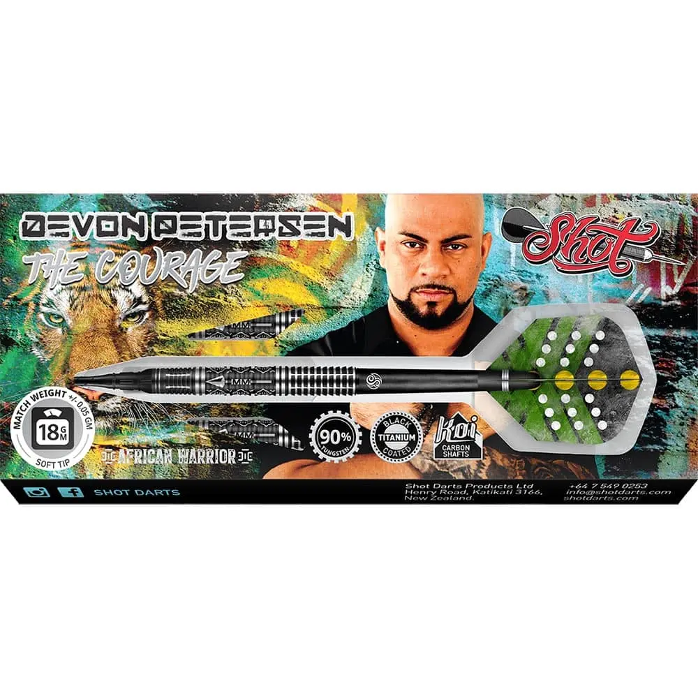 Dardos Shot Devon Petersen The Courage SH-D 90% Tungsteno 16.5g Profesionales vista 4