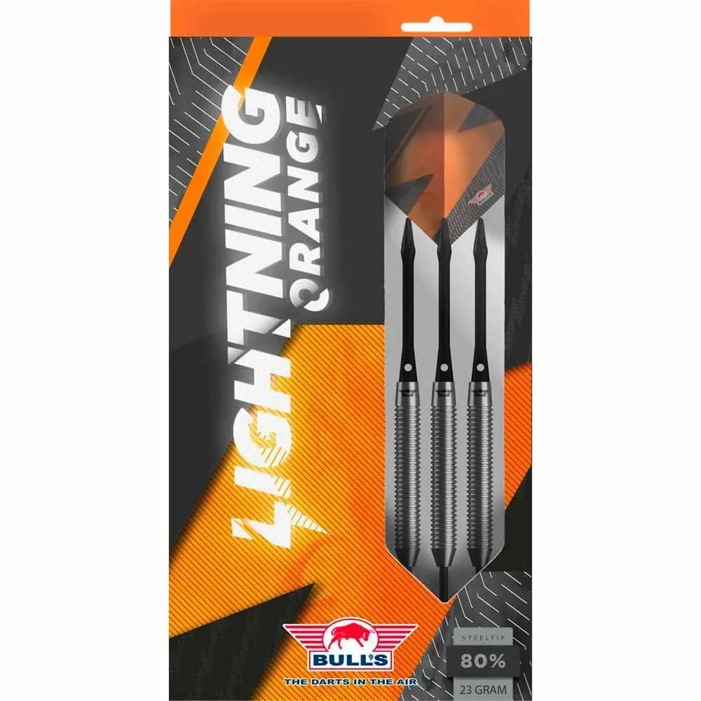 Dardos Bulls Darts Lightning Orange P.Metal 80% 25g vista 6