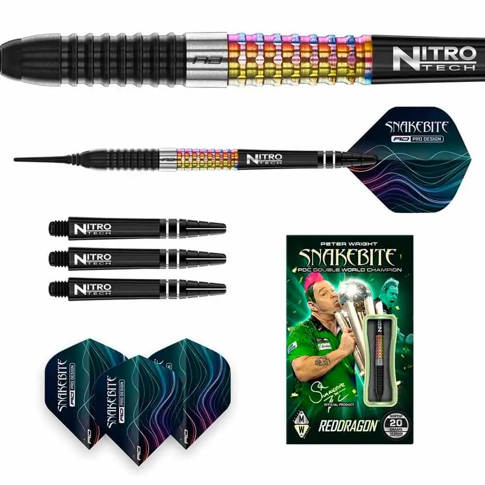 Dardos Red Dragon Snakebite Peter Wright Corra 90% Tungsteno 20g Profesionales vista 4