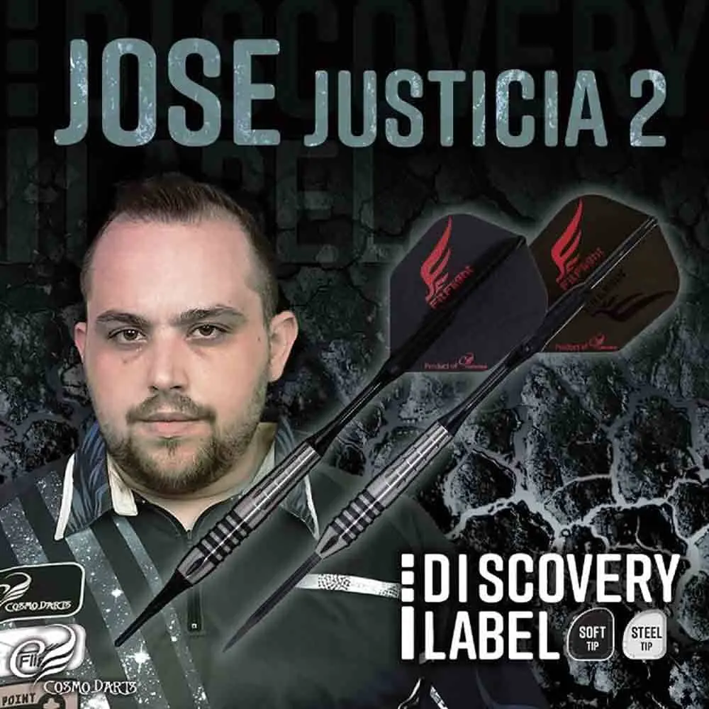 Dardos Cosmo Darts Discovery Label Jose Justicia V2 90% Tungsteno 18g Profesionales vista 6