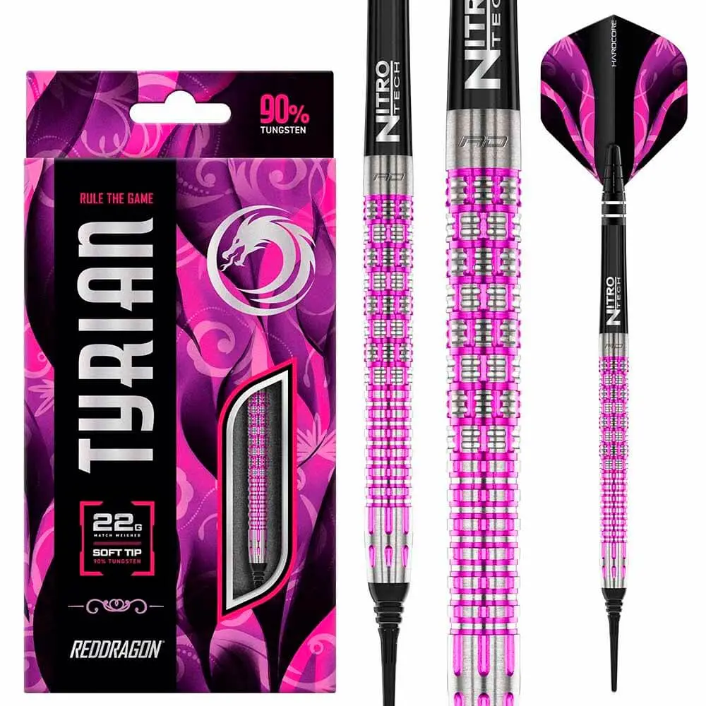 Dardos Red Dragon Tyrian Purple 90% Tungsteno 22g Profesionales vista 5