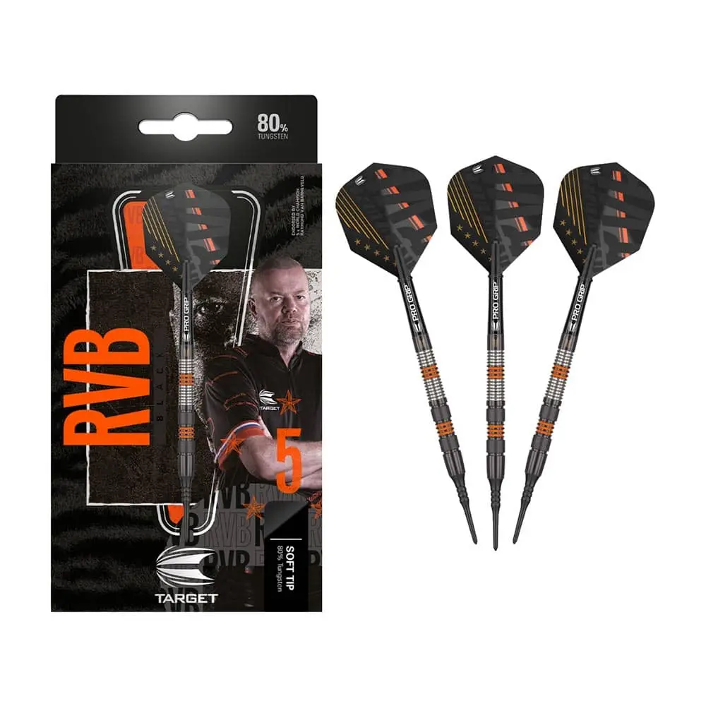 Dardos Target Raymond Van Barneveld RVB Black Edition 80% Tungsteno 18g Alto Rendimiento vista 3