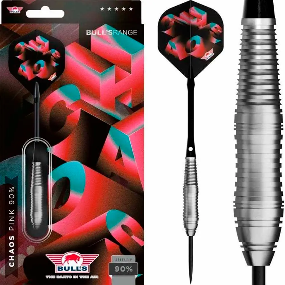 Dardos Bulls Darts Bulls Chaos Pink P.Metal 90% 22g vista 4