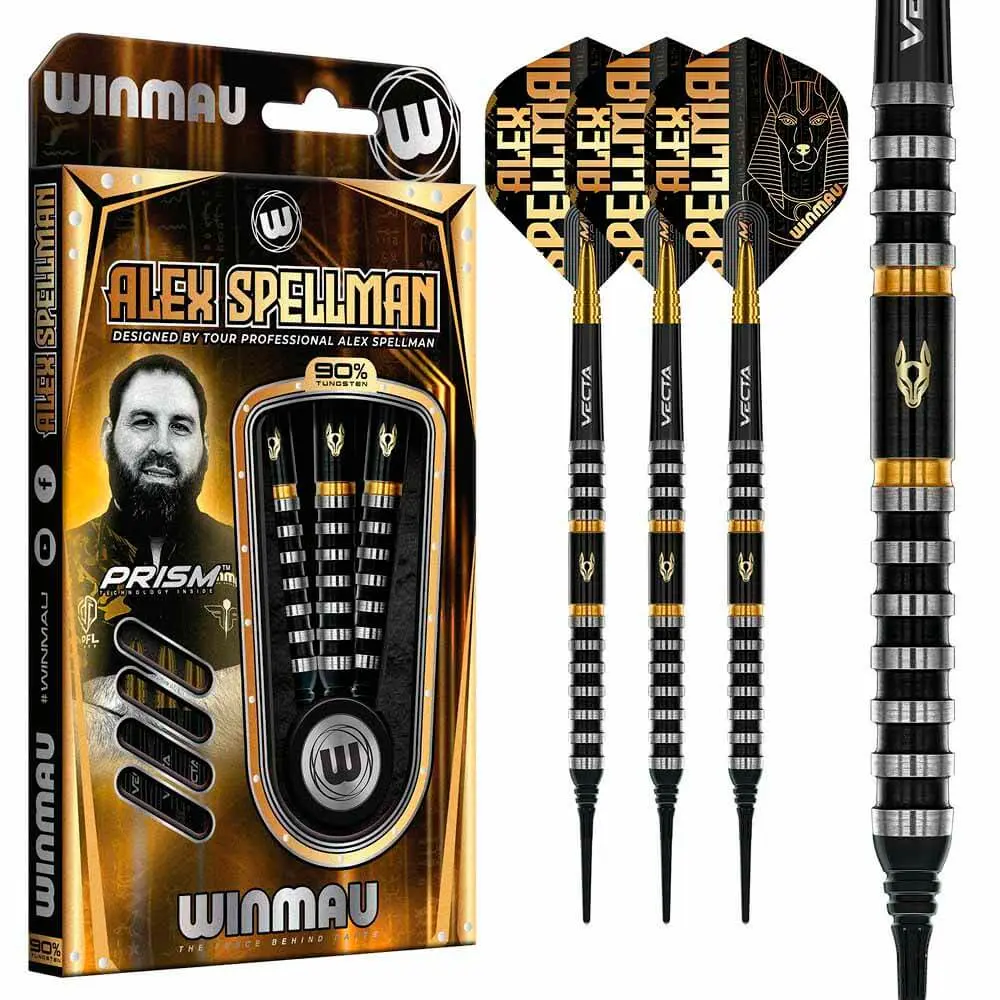 Dardos Winmau Alex Spellman P.Plastico 20 90% Tungsteno 18g Profesionales vista 3
