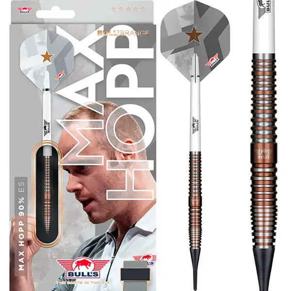 Dardos Bulls Darts Max Hopp E5 P.Plastico 90% Tungsteno 20g Profesionales vista 2