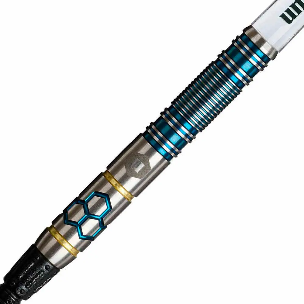 Dardos Unicorn Hexium 2 Blue Gold 90% Tungsteno 20g Profesionales vista 3