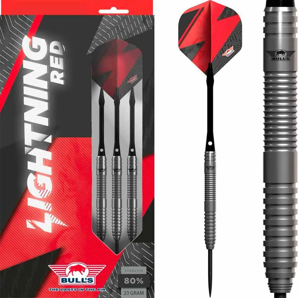 Dardos Bulls Darts Lightning Red P.Metal 80% 23g vista 5