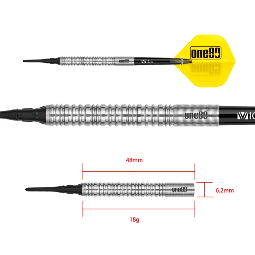 Dardos One80 Stefaan Henderyck Soft 90% Tungsteno 18g Profesionales vista 6