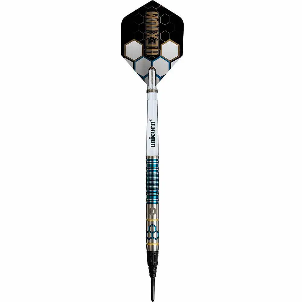 Dardos Unicorn Hexium 2 Blue Gold 90% Tungsteno 20g Profesionales vista 2
