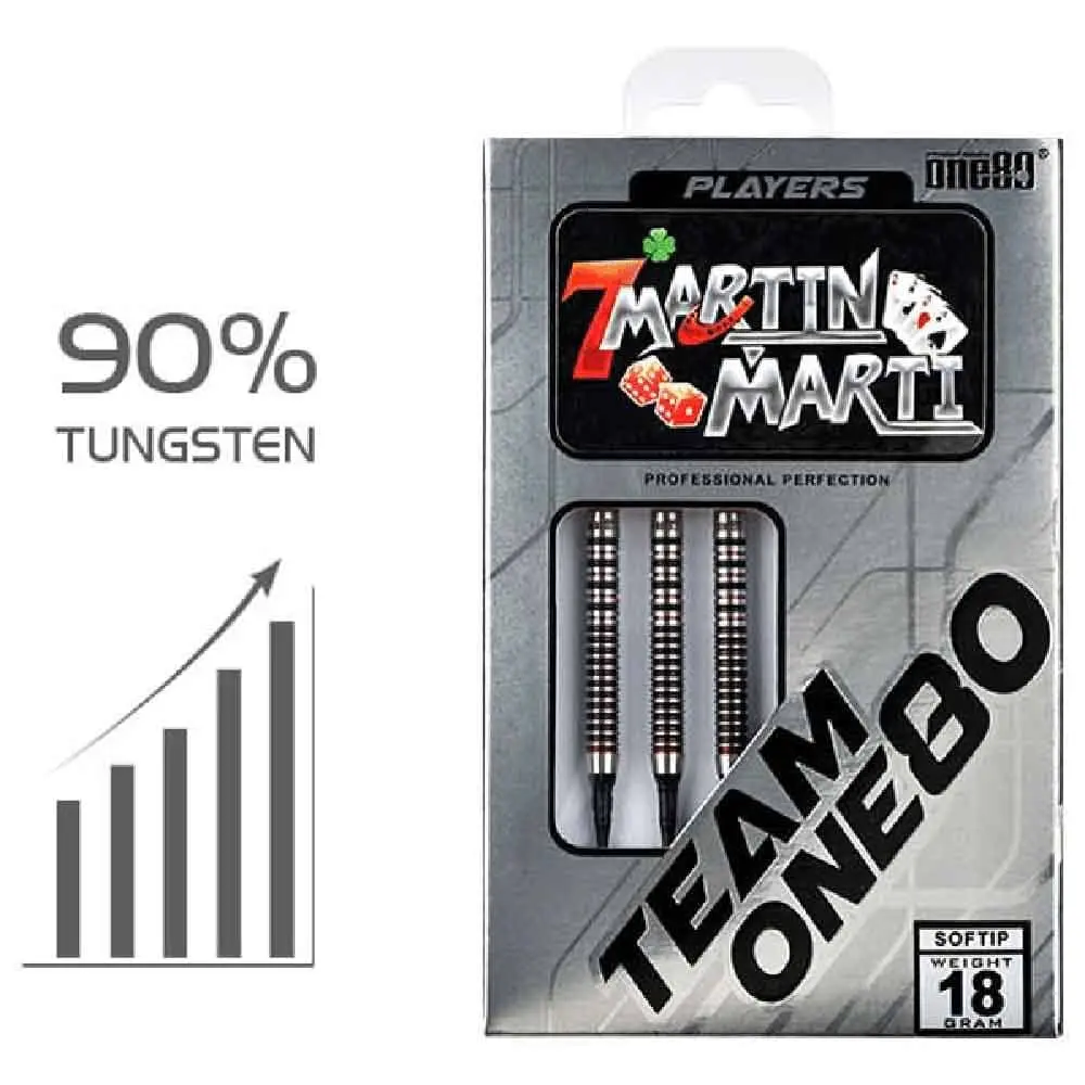 Dardos One80 Team Martin Marti Edicion Especial 90% Tungsteno 18g Profesionales vista 3