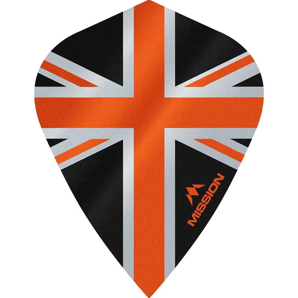 Plumas Mission Darts Kite Alliance Union Jack Negro NaranjaF3092