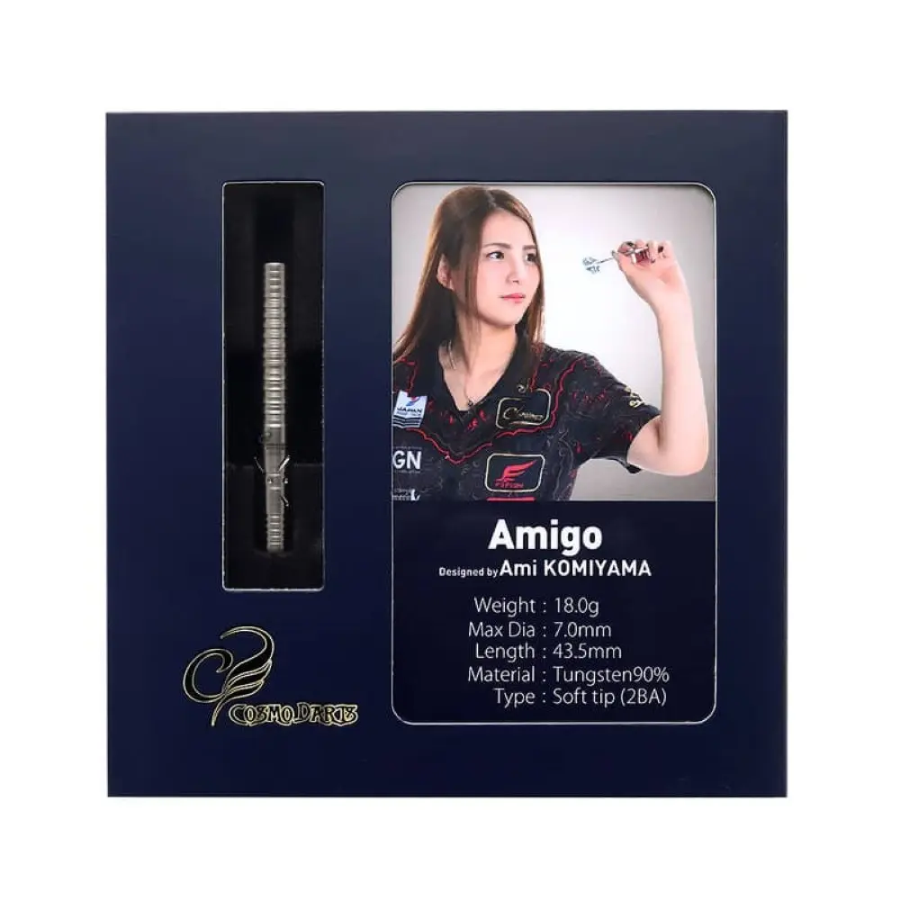 Dardos Cosmo Darts Amigo Ami Komiyama 90% Tungsteno 18g Profesionales vista 5