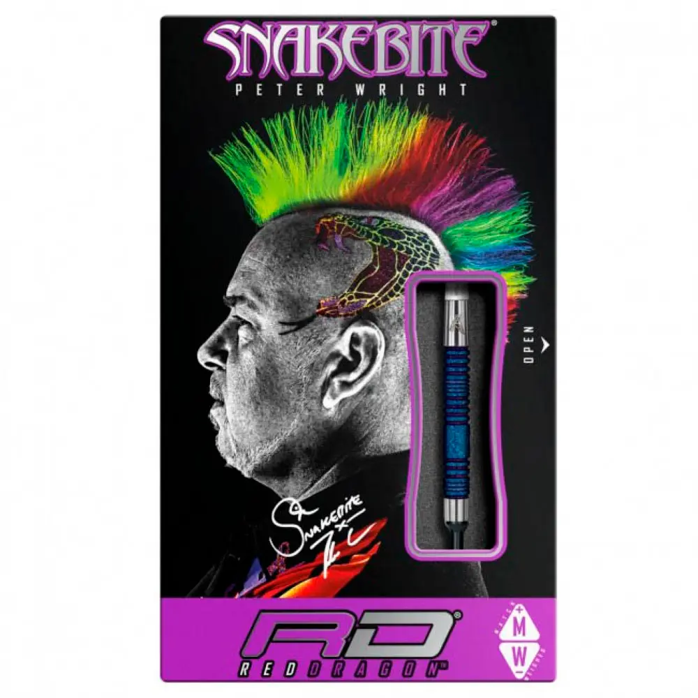 Dardos Red Dragon Peter Wright Snakebite Blue Element 90% Tungsteno 20g Profesionales vista 5