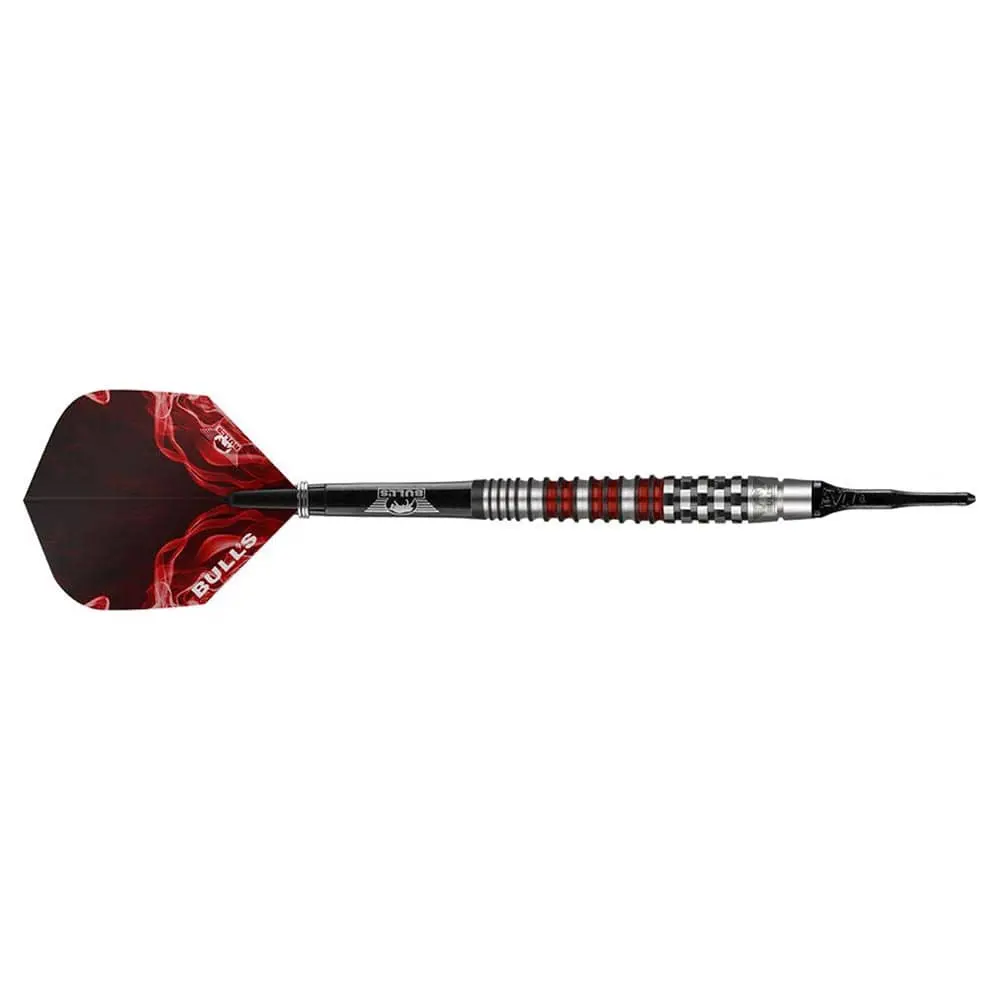 Dardos Bulls Darts Smoke Red A 90% Tungsteno 18g Profesionales
