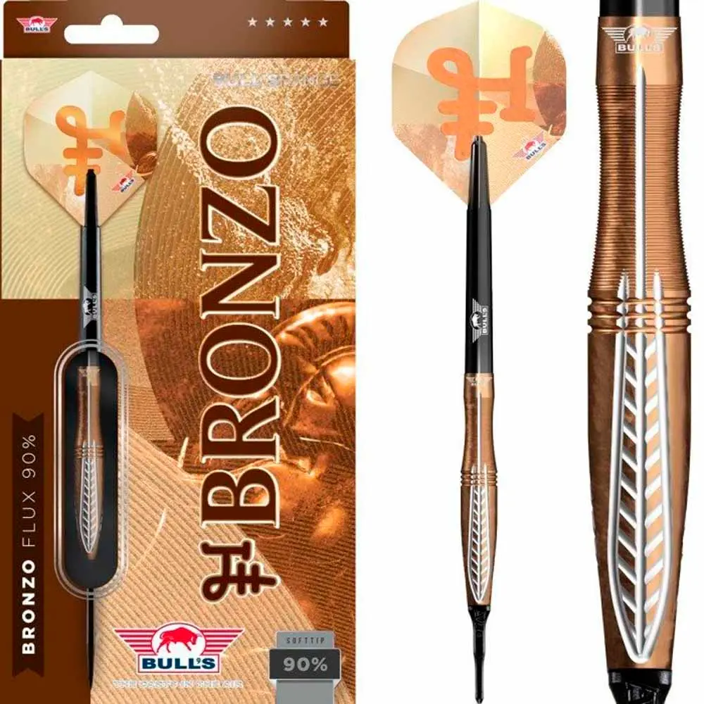 Dardos Bulls Darts Bronzo Flux P.Plastico 90% Tungsteno 18g Profesionales vista 3